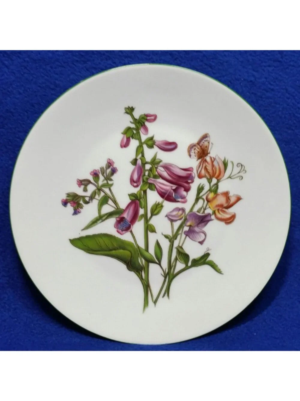 Bareuther Waldsassen Floral Butterfly Salad Plate Wildflower Series Germany 1980